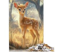 500 Piece Baby Antelope in Golden Meadow Adult Jigsaw Puzzle Wooden Puzzles for Teenagers Gifts Puzzle for Adults And Teenager 500pcs (52x38cm)