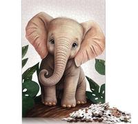 500 Piece Baby Elephant Cute Animal Puzzles for Adults Wooden Puzzles Educational Games For Kids 500pcs (52x38cm)