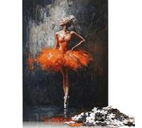 500 Piece Ballerina in Orange Tutu Painting Puzzles for Adults Wooden Puzzles Educational Games For Kids 500pcs (52x38cm)
