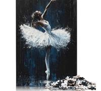 500 Piece Ballerina Modern Poster Square Jigsaw Puzzles for Adults & Wooden Puzzles Learning Educational Toys Family Games 500pcs (52x38cm)