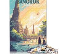 500 Piece Bangkok Thailand Travel Jigsaw Puzzle for Adult Teenagers Wooden Puzzles for Adults Puzzles Learning Educational Puzzle 500pcs (52x38cm)