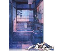 500 Piece Bathroom Japan Painting Jigsaw Puzzlesfor Adults Wooden Puzzle Jigsaws for Adults For Family Fun & Game Night 500pcs (52x38cm)