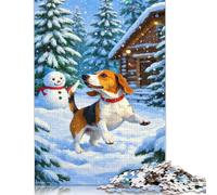 500 Piece Beagle Creative Square Jigsaw Puzzles for Adults And Wooden Puzzles Educational Game for Adult 500pcs (52x38cm)