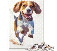 500 Piece Beagle Running Square Puzzle for Adults, Wooden Puzzles Puzzle Hands-on Game 500pcs (52x38cm)