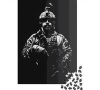 500 Piece Bearded Soldier Creative Square Jigsaw Puzzles for Adults & Wooden Puzzles Stress Relief Puzzle Games And Unique 500pcs (52x38cm)