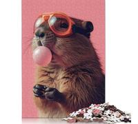 500 Piece Beaver Bubblegum Square Puzzles for Adults & Wooden Puzzles Educational Game 500pcs (52x38cm)