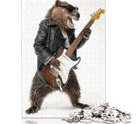 500 Piece Beaver Guitar Creative Square Jigsaw Puzzles for Adults And Wooden Puzzles Educational Game for Adult 500pcs (52x38cm)