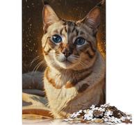 500 Piece 'Bengal Cat Portrait Square Jigsaw Puzzles for Adults & Wooden Puzzles Learning Educational Toys Family Games 500pcs (52x38cm)