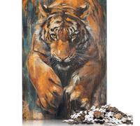500 Piece Bengal Tiger Mysterious Square Puzzle for Adults, Wooden Puzzles Puzzle Hands-on Game 500pcs (52x38cm)
