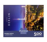 500 Piece Berlin Night View Jigsaw Square Puzzle for Adults & Wooden Puzzles Educational Game Challenge Toy 500pcs (52x38cm)