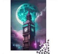500 Piece Big Ben London Square Puzzles for Adults & Wooden Puzzles Educational Game 500pcs (52x38cm)