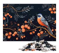 500 Piece Bird Botany Scandinavia Puzzles for Adults & Wooden Puzzles Educational Puzzle Family Game 500pcs (52x38cm)