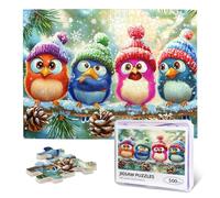 500 Piece Bird Wooden Jigsaw Puzzle for Adults - Cozy Winter Wildlife Puzzle, Relaxation & Home Decor Gift for Bird Lovers & Hobbyists