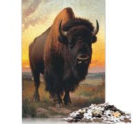 500 Piece Bison at Sunset Jigsaw Puzzles for Adult Teenagers Wooden Puzzle for Adults And Teenager Puzzle for Adults And Teenager 500pcs (52x38cm)