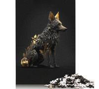 500 Piece Black And Gold Fox Puzzles for Adults Wooden Puzzles Educational Games For Kids 500pcs (52x38cm)