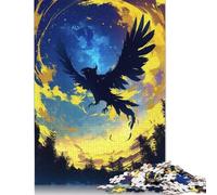 500 Piece Black Bird in Flight Jigsaw Puzzles for Adult Teenagers Wood Puzzles for Adults& Teenagers Age 12 Years Up 500pcs (52x38cm)