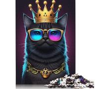500 Piece Black Cat Puzzles for Adults & Wooden Puzzles Educational Puzzle Family Game 500pcs (52x38cm)