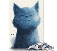 500 Piece Blue Bliss Kitty Jigsaw Puzzle for Adult Teenagers Puzzle Jigsaws for Adults Brain Teaser Puzzles For Adults 500pcs (52x38cm)