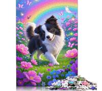 500 Piece Border Collie Square Puzzle for Adults Wooden Puzzles Educational Puzzle Family Game 500pcs (52x38cm)