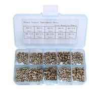 500-Piece Brass Knurled Insert Nuts Kit for Injection Molding and Woodworking, M2 M2.5 M3 Thread Sizes, 10 Sizes in Plastic Storage Box