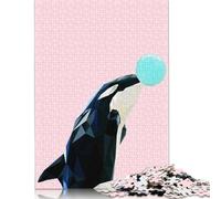 500 Piece Bubble Gum Animal Whale Creative Square Jigsaw Puzzles for Adults & Wooden Puzzles Educational Toys 500pcs (52x38cm)