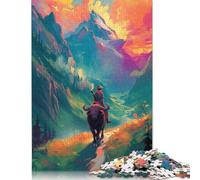 500 Piece Buffalo Landscape Art Creative Square Jigsaw Puzzles for Adults And Wooden Puzzles Toy Intellectual Game 500pcs (52x38cm)