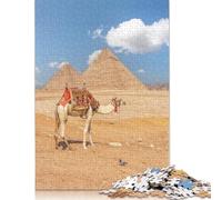 500 Piece Camel In Giza Poster Jigsaw Square Puzzle for Adults & Wooden Puzzles Educational Game Challenge Toy 500pcs (52x38cm)