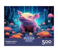 500 Piece Cartoon. Pig Puzzles for Wooden Puzzles Educational Game for Adult 500pcs (52x38cm)