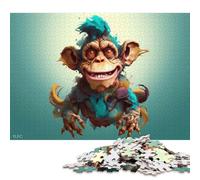 500 Piece Cartoon Style of Monkey Jigsaw Puzzles, for Adults & Wooden Puzzles Educational Games For Kids 500pcs (52x38cm)