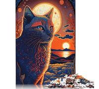 500 Piece Cat Art Series Style 2 Jigsaw Puzzles for Adult Teenagers Wood Puzzles for Adults& Teenagers Age 12 Years Up 500pcs (52x38cm)