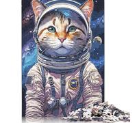 500 Piece Cat Astronaut Jigsaw Puzzles for Adults Learning Educational Toys Family Games Birthday Gifts 500pcs (52x38cm)