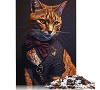 500 Piece Cat Fashion Square Jigsaw Puzzles for Adults, Wooden Puzzles Educational Game for Children 500pcs (52x38cm)