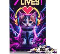 500 Piece Cat Gaming Cats Adult Jigsaw Puzzle Puzzle Jigsaws for Adults Teenagers Age 12+ 500pcs (52x38cm)