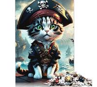 500 Piece Cat Pirate Animal Puzzles For Adults Wooden Puzzles Brain Teaser Puzzles For Children 500pcs (52x38cm)