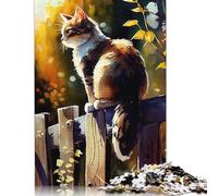 500 Piece Cat Watercolors Jigsaw Wooden Puzzle Adult Jigsaw Puzzle Jigsaw Puzzles for Adult 500pcs (52x38cm)