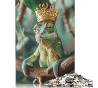 500 Piece Chameleon King Jigsaw Puzzle for Adult Teenagers Christmas Eve Gifts 500pcs (52x38cm)