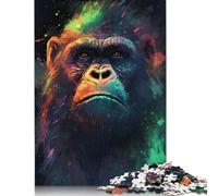 500 Piece Chimpanzee Magical Jigsaw Wooden Puzzle Jigsaws for Adults Home Decoration Puzzle Toys 500pcs (52x38cm)