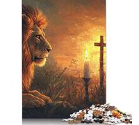 500 Piece Christian Lion Jigsaw Puzzle for Adult Teenagers Christmas Eve Gifts 500pcs (52x38cm)