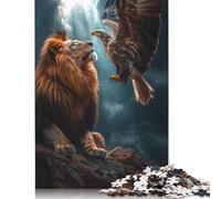 500 Piece Christian Lion Jigsaw Puzzle for Adult Teenagers Wooden Learning Educational Toys 500pcs (52x38cm)