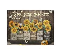 500 Piece Christian Puzzles for Adults Bible Sunflower Religious Jigsaw Puzzles for Adults Bible God Says You are Verses Flower Challenging Wooden Jigsaw Puzzles for Family Activities Fun Games