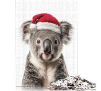 500 Piece Christmas Koala with Santa Hat Adult Jigsaw Puzzle Puzzles for Adults Learning Educational Puzzle 500pcs (52x38cm)