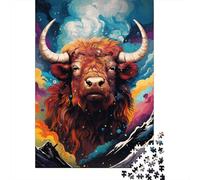 500 Piece Colorful Art Yak Jigsaw Puzzles for Adults Learning Educational Toys Family Games Birthday Gifts 500pcs (52x38cm)