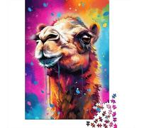 500 Piece Colorful Artistic Camel Jigsaw Puzzles for Adults Learning Educational Toys Family Games Birthday Gifts 500pcs (52x38cm)