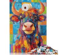 500 Piece Colorful Bull with Toilet Paper Adult Jigsaw Puzzle Puzzles for Adults Learning Educational Puzzle 500pcs (52x38cm)