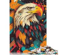 500 Piece Colorful Eagle Portrait Eagle Wall Art Jigsaw Puzzlesfor Adults Teenagers Puzzles Wooden Puzzles Brain Teaser Puzzle 500pcs (52x38cm)