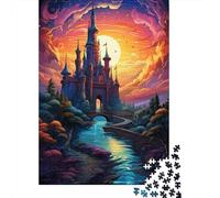 500 Piece Colorful Fantasy Castle Puzzle For Adults | Large Jigsaw Puzzle with Premium & Durable Wooden Block Pieces with Precise Interlocking Design 500pcs (52x38cm)