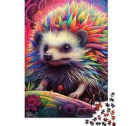 500 Piece Colorful Hedgehog Square Puzzles for Adults, Wooden Puzzles Toy Wall Decor 500pcs (52x38cm)