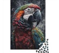 500 Piece Colorful Parrot Portrait Square Puzzle for Adults Wooden Puzzles Educational Puzzle Family Game 500pcs (52x38cm)