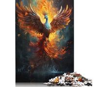 500 Piece Colorful Phoenix Bird Fire Puzzles for Wooden Puzzles Educational Game for Adult 500pcs (52x38cm)