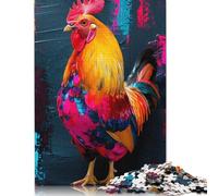 500 Piece Colorful Rooster Jigsaw Puzzles for Adult Teenagers Wood Puzzles for Adults& Teenagers Age 12 Years Up 500pcs (52x38cm)
